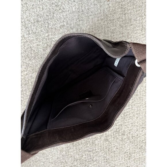 J. Crew 100% Leather Brown Satchel Messenger Bag Laptop Travel Business Large - Picture 9 of 11